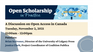 November 2, 2021: A Discussion on Open Access in Canada