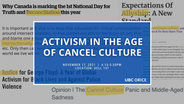 Nov 17, 2021: Activism in the Age of Cancel Culture