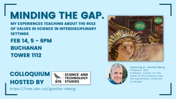 February 14 | “Minding the gap. My experiences teaching about the role of values in science in interdisciplinary settings,” Gunilla Öberg
